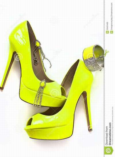 chaussures talon jaune